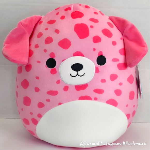 🥇 DANIEL 🐶 FTM HTF 12" Pink & White Dalmation Dog Plush Squishmallow NWT - Picture 1 of 8